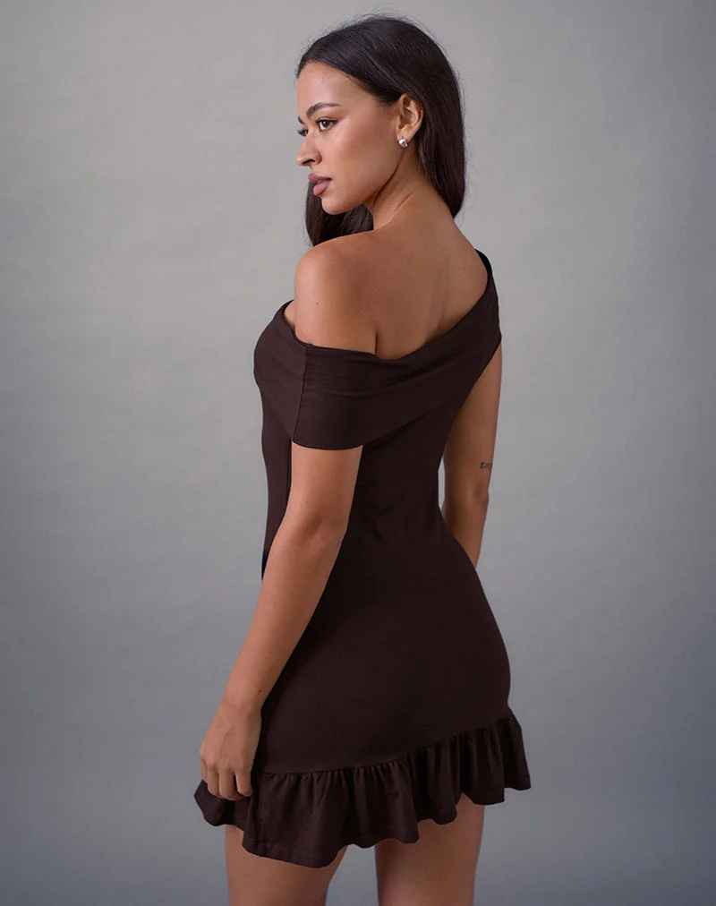 Maufa Minikleid aus Jersey Bitterschokolade