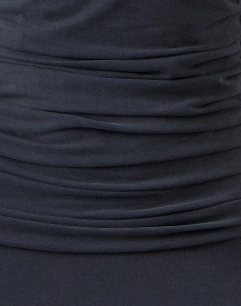 Darmi Maxikleid aus Cupro Granit