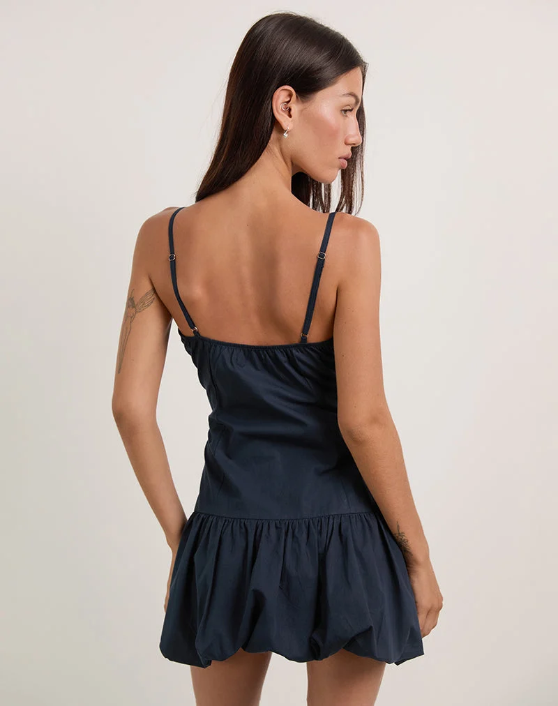 Juun Puffball-Minikleid in Dunkelmarine