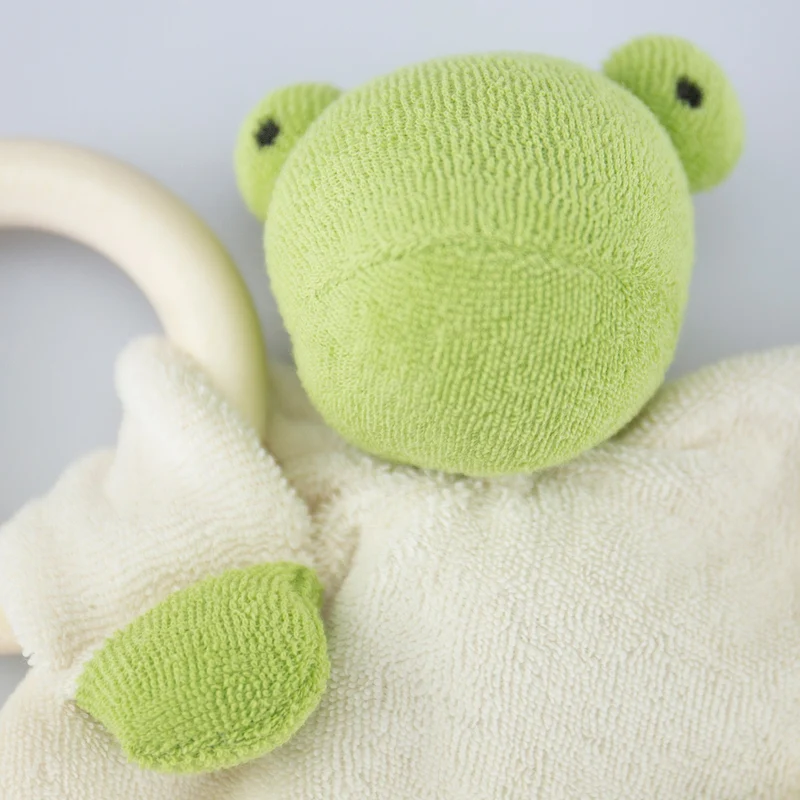 Schmusetuch Frosch mit Holzring