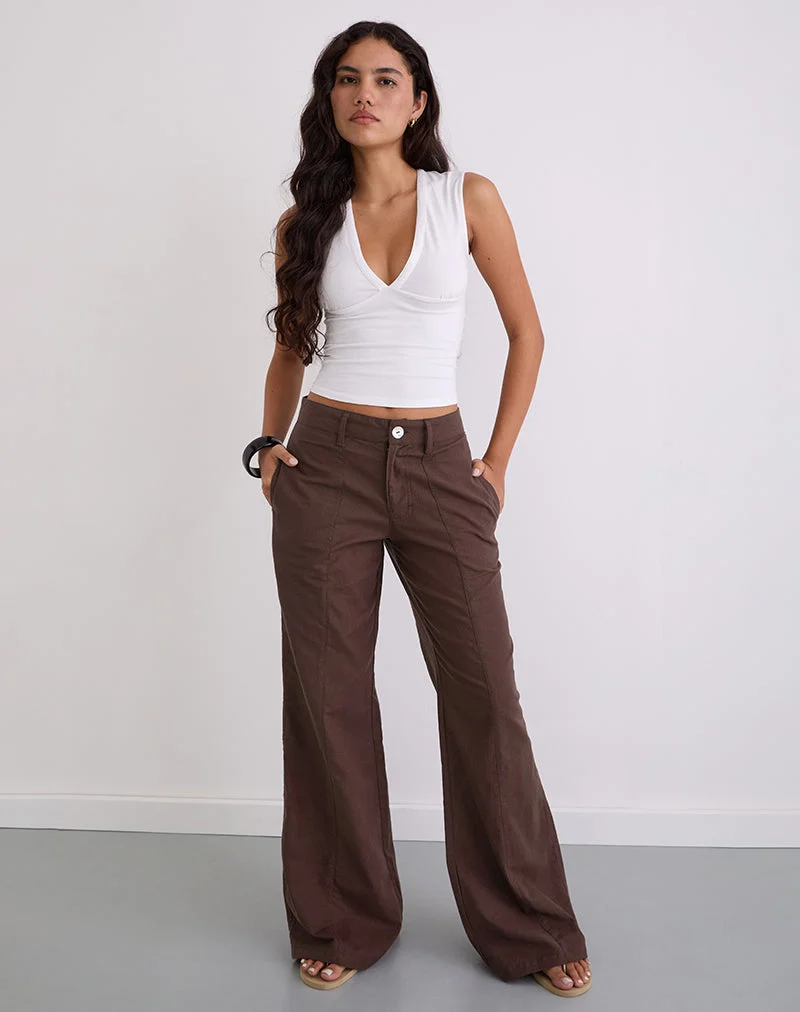 Freche Hose aus Leinen Deep Mahogany
