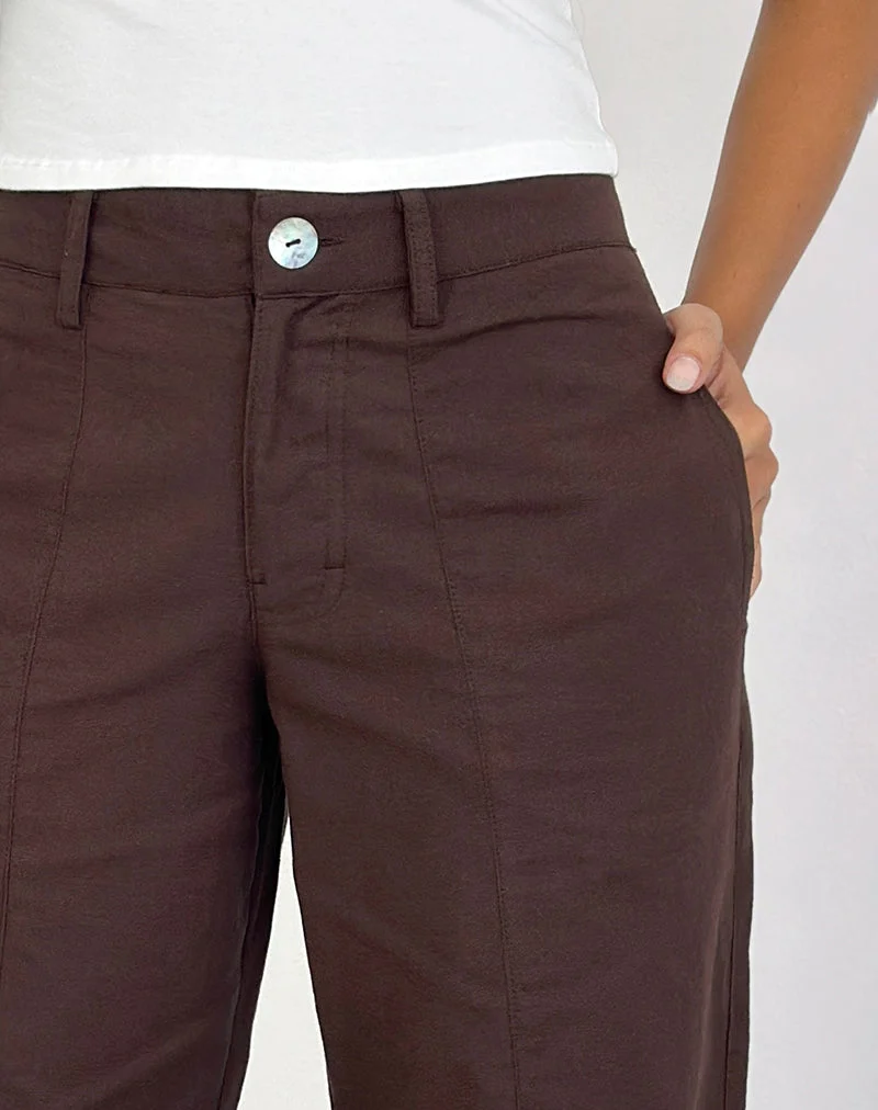 Freche Hose aus Leinen Deep Mahogany