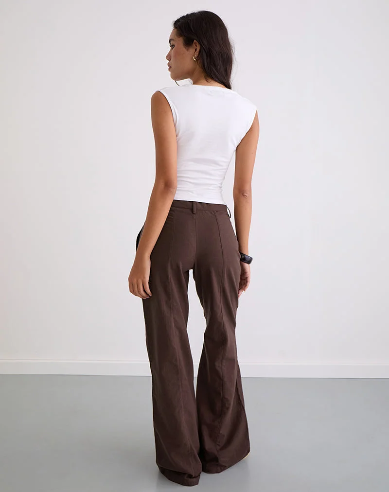 Freche Hose aus Leinen Deep Mahogany