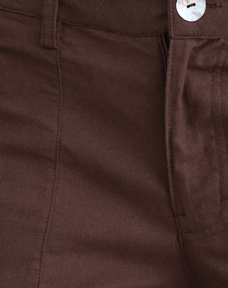 Freche Hose aus Leinen Deep Mahogany