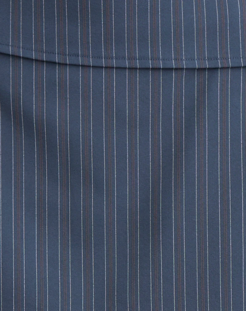 Ryker Skort aus Stretch-Schneiderei Nadelstreifen Navy