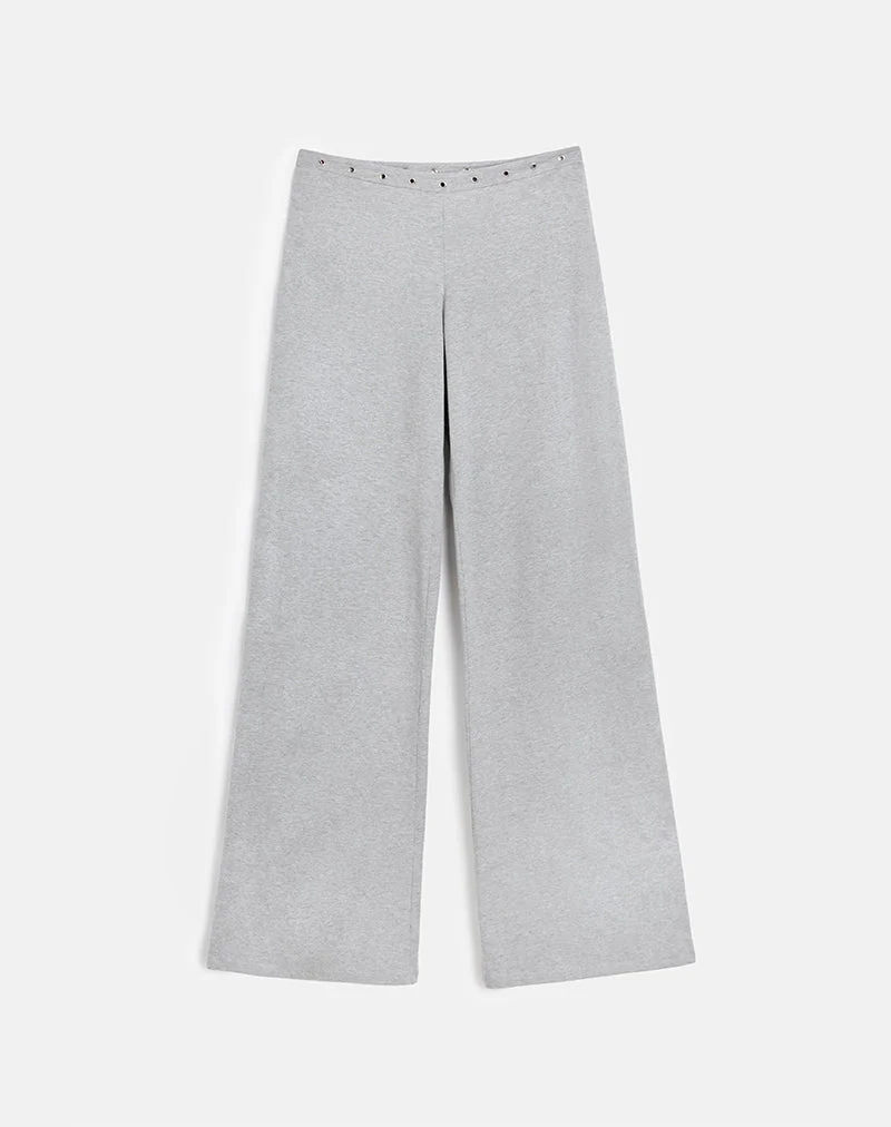 Dorala Low Rise Hose mit Ösen in Grau meliert