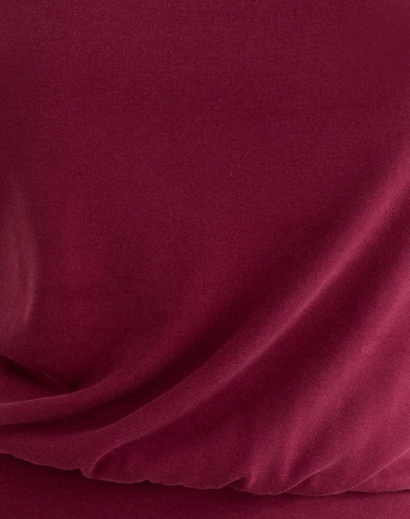 Miasa Rückenfreies Neckholder-Top aus Cupro Burgundy