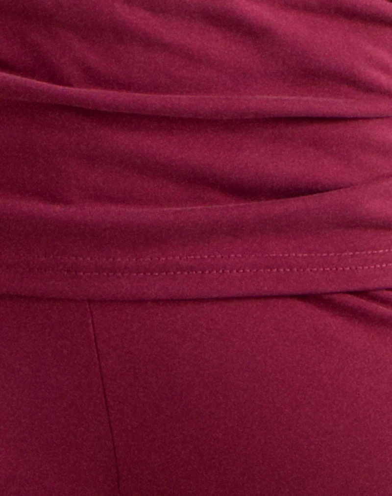 Jacita Low Rise-Hose aus Cupro Burgund