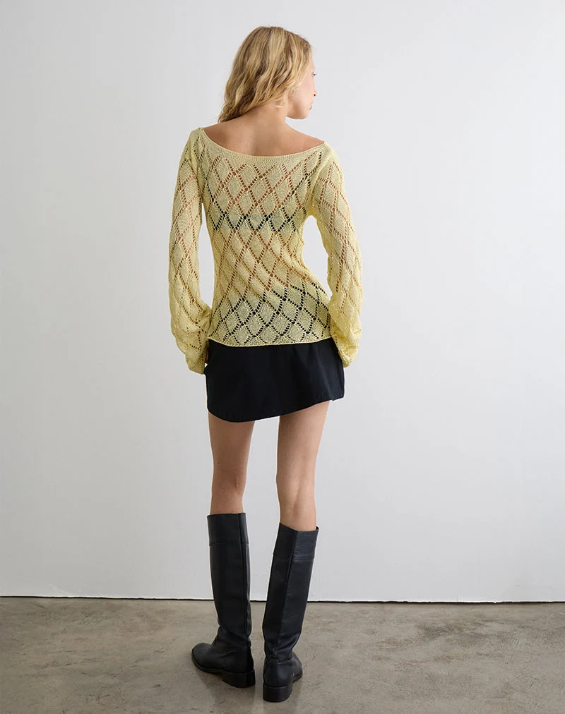 Tate-Pullover in Metallic-Zitrone