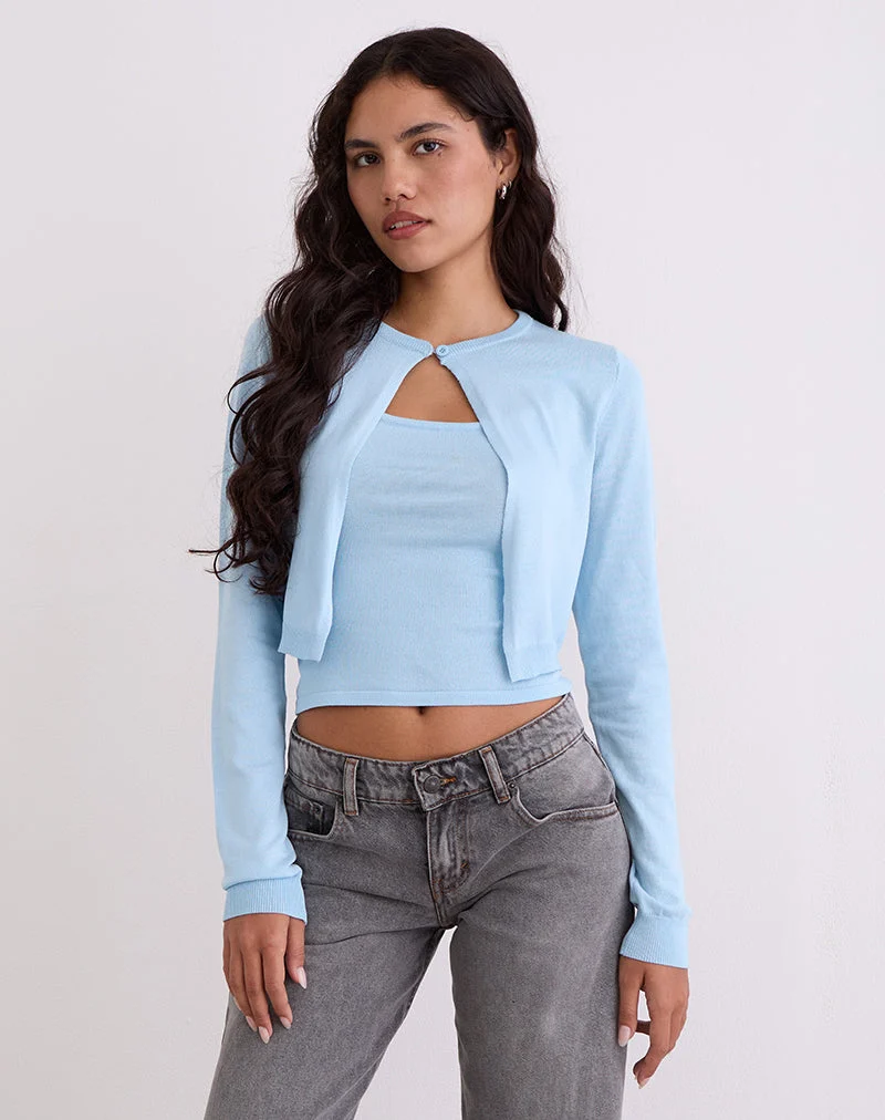 Ziva Strick-Cami-Westenoberteil in Blau