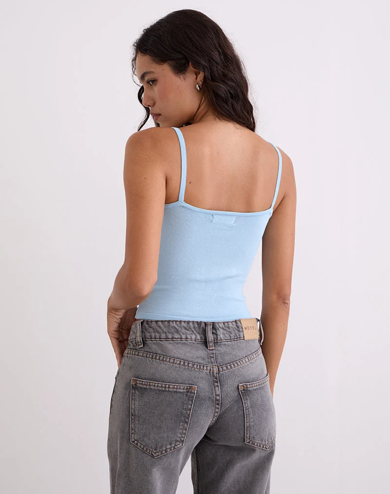 Ziva Strick-Cami-Westenoberteil in Blau