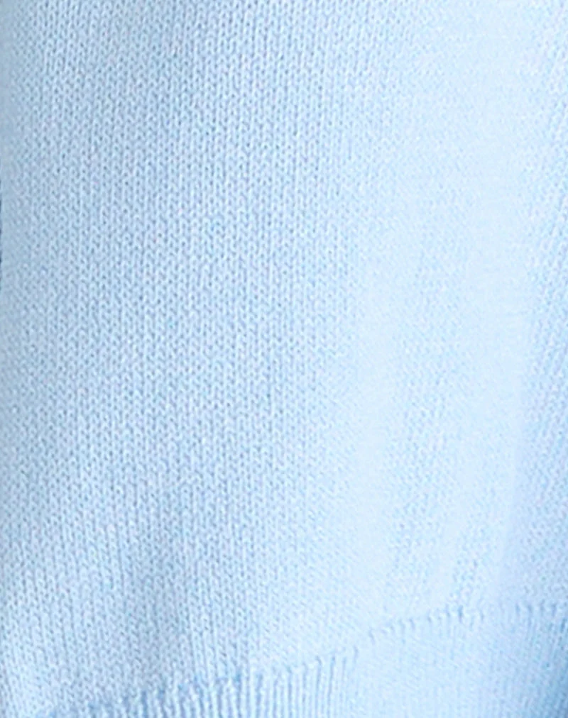 Nuha Gerippte Strickjacke in Blau