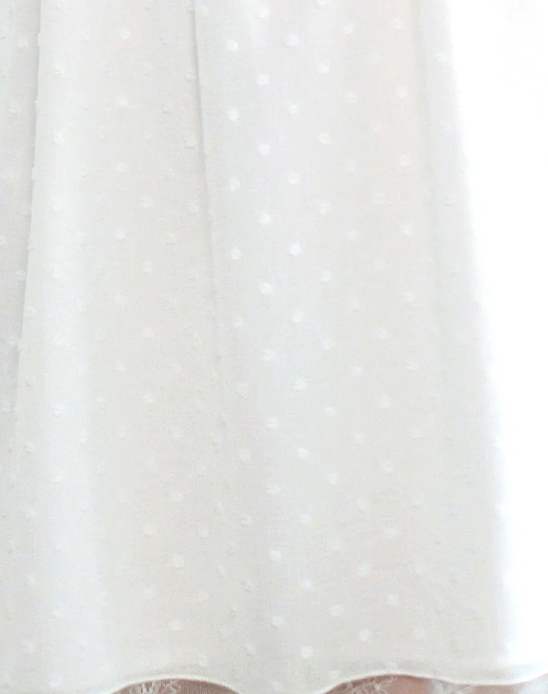 Yagis Smock-Minikleid aus Dobby Chiffon Weißer Spitze