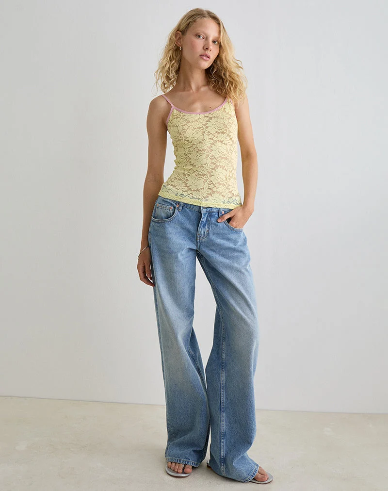 Redum Cami Top aus gelber Spitze