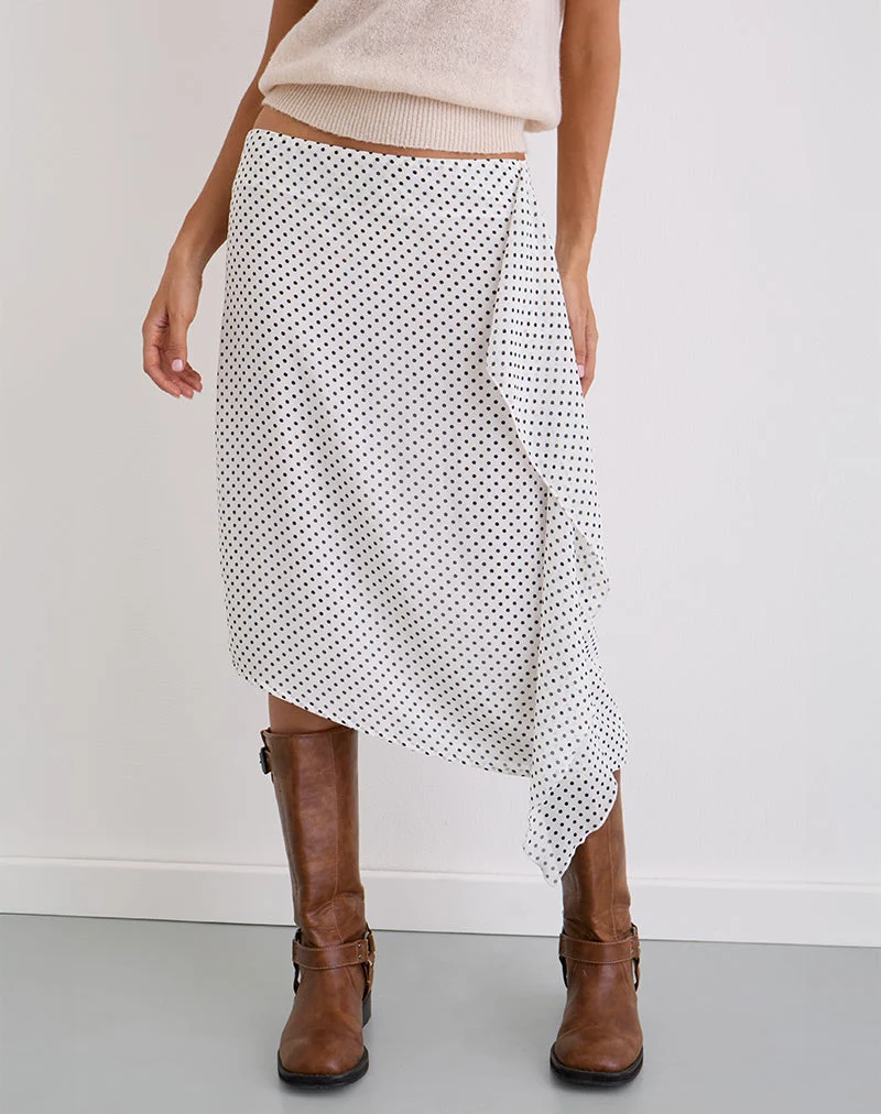 Neza Midirock in Weiß Basic Polka Schwarz