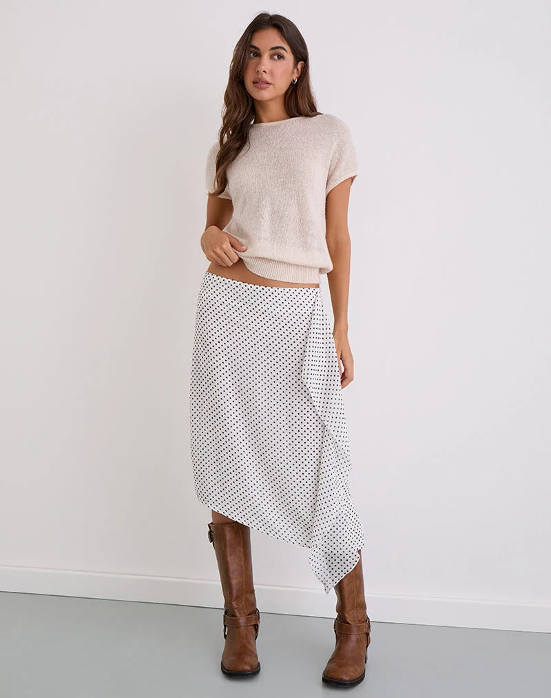 Neza Midirock in Weiß Basic Polka Schwarz