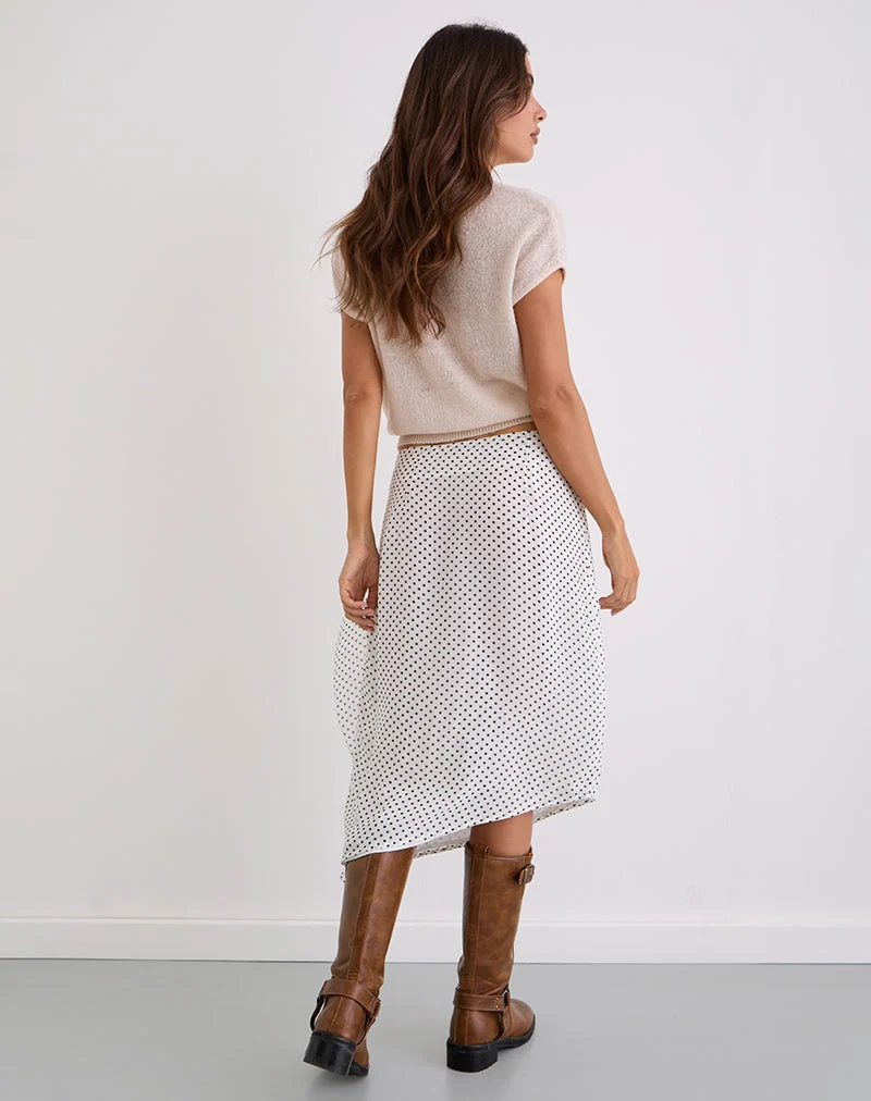 Neza Midirock in Weiß Basic Polka Schwarz
