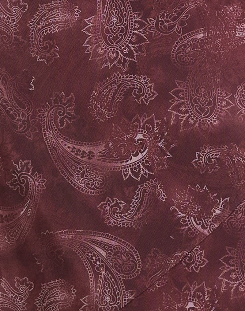 Datari Maxikleid aus Mesh Tonal Paisley Pflaume