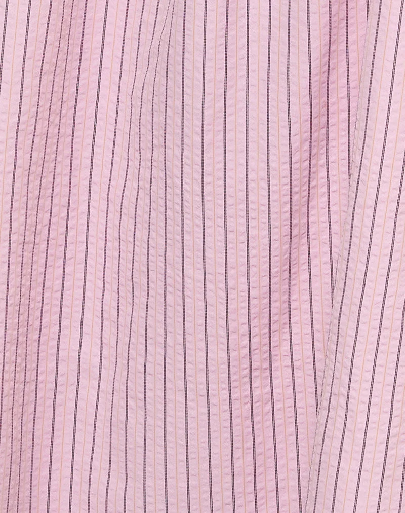 Sasori Smock-Minikleid in Rosa gestreift