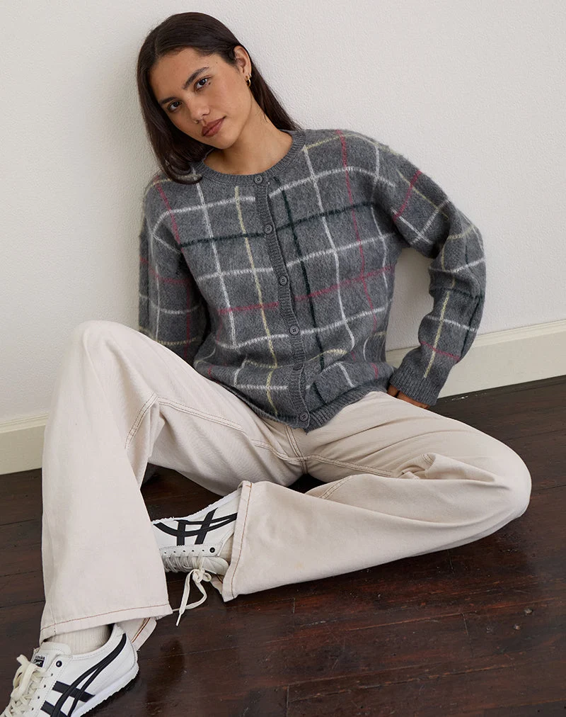 Wisola Strickjacke aus Country Check Grau