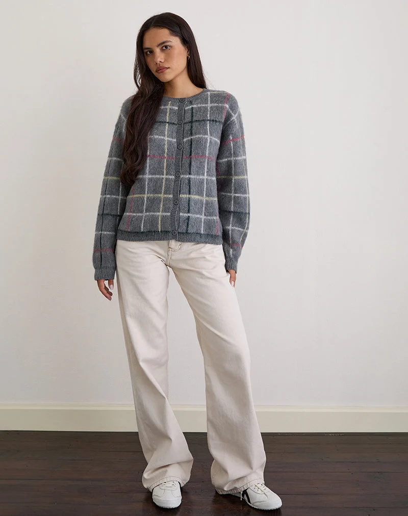 Wisola Strickjacke aus Country Check Grau