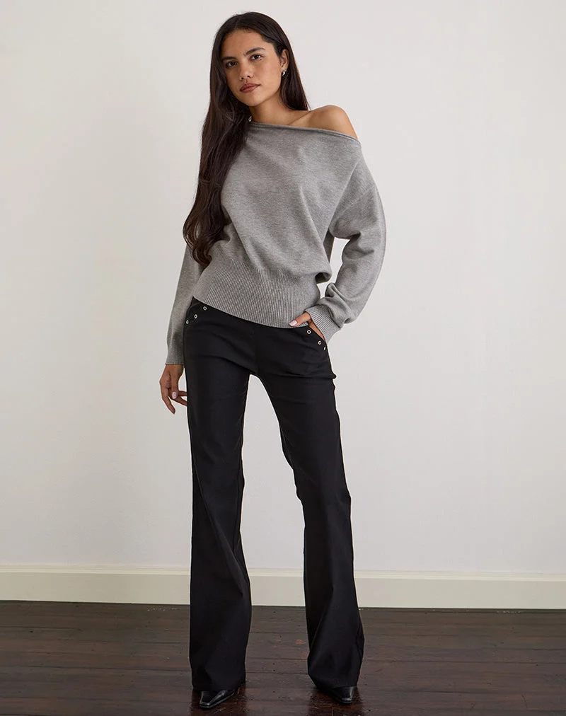 Jalira Pullover aus Strick Grau