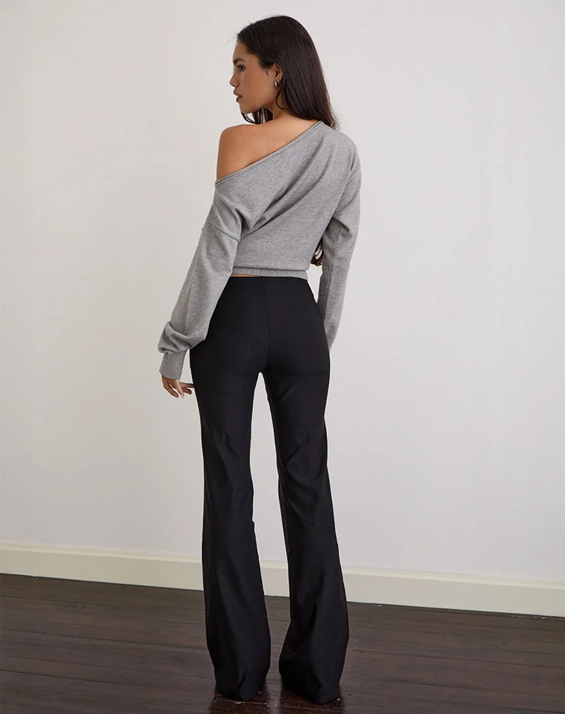 Olira Schlaghose mit Ösen in Tailored Black