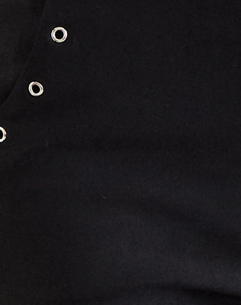 Olira Schlaghose mit Ösen in Tailored Black
