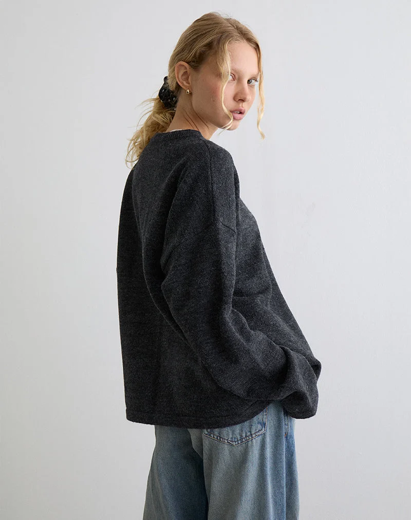 Maureen Strickjacke in Dunkelgrau