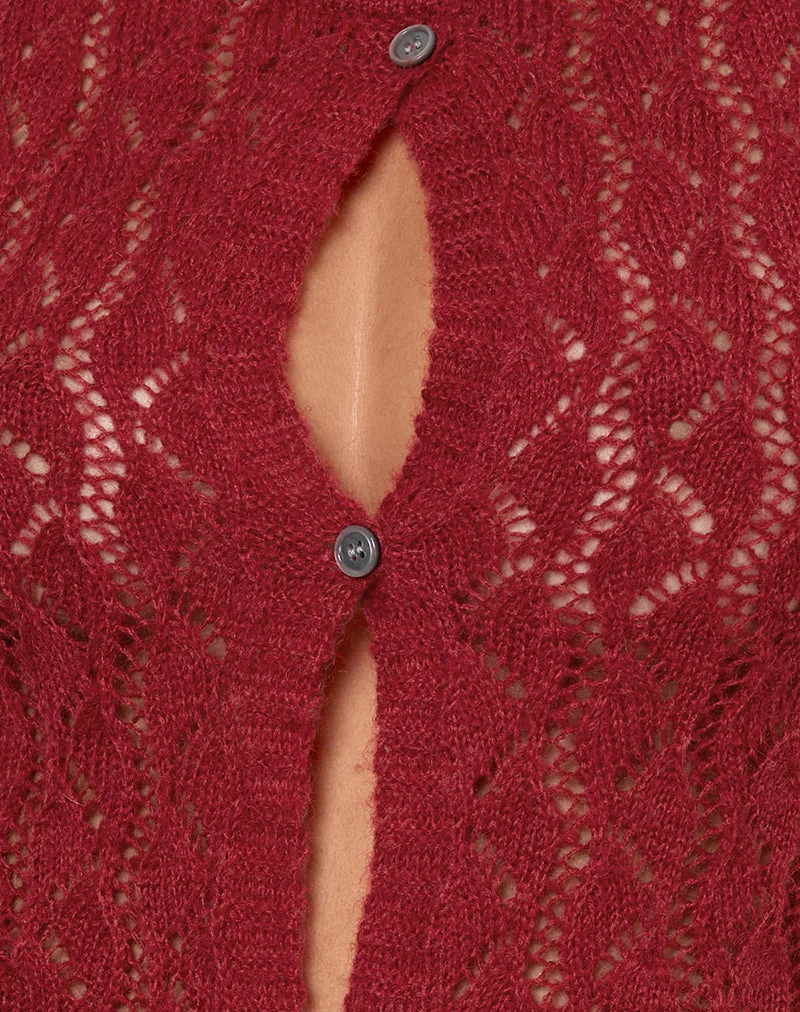 Birama Knopf-Tank-Top in Rot gestrickt