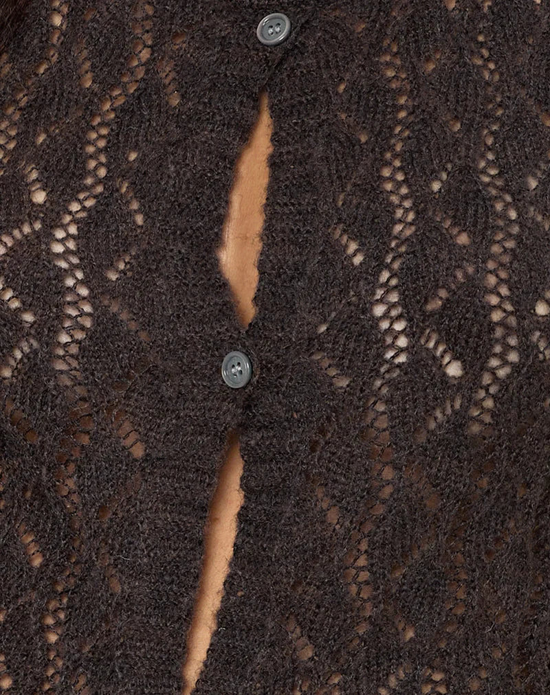 Birama Knopf-Tank-Top in Knit Chocolate