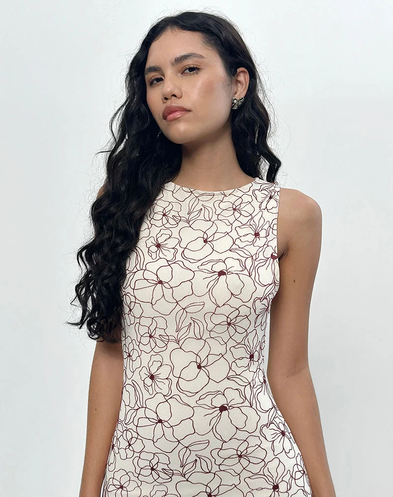 Hoover Maxikleid in Line Flower Creme