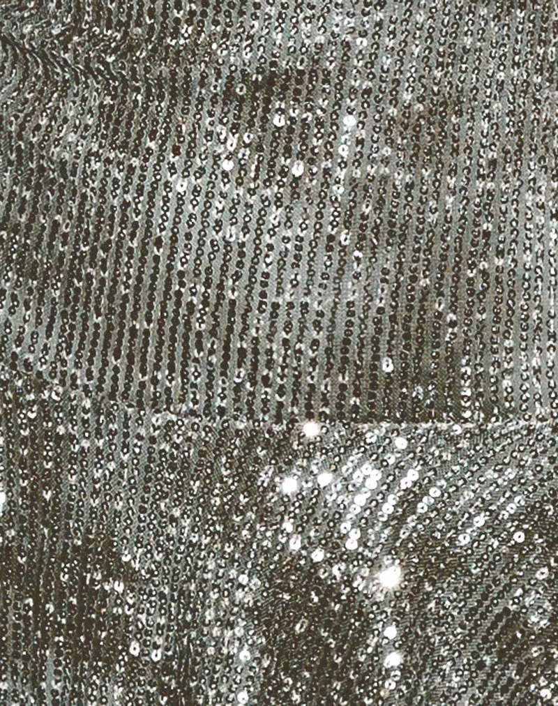 Meden Minikleid aus Pailletten Grün Grau