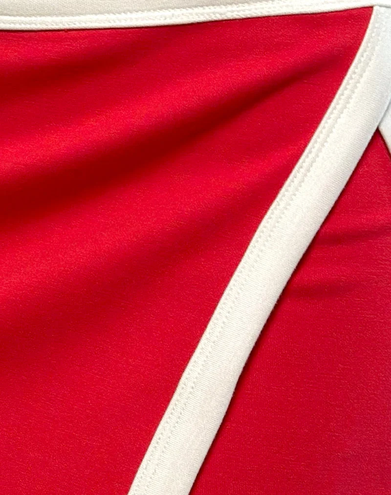 Andeci Sport Skort in Rot mit weißer Bindung