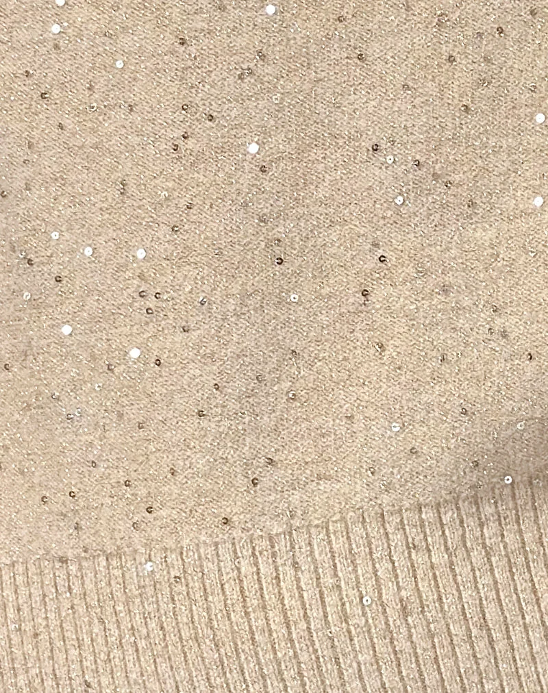 Darusa Top in Gold mit verstreuten Pailletten
