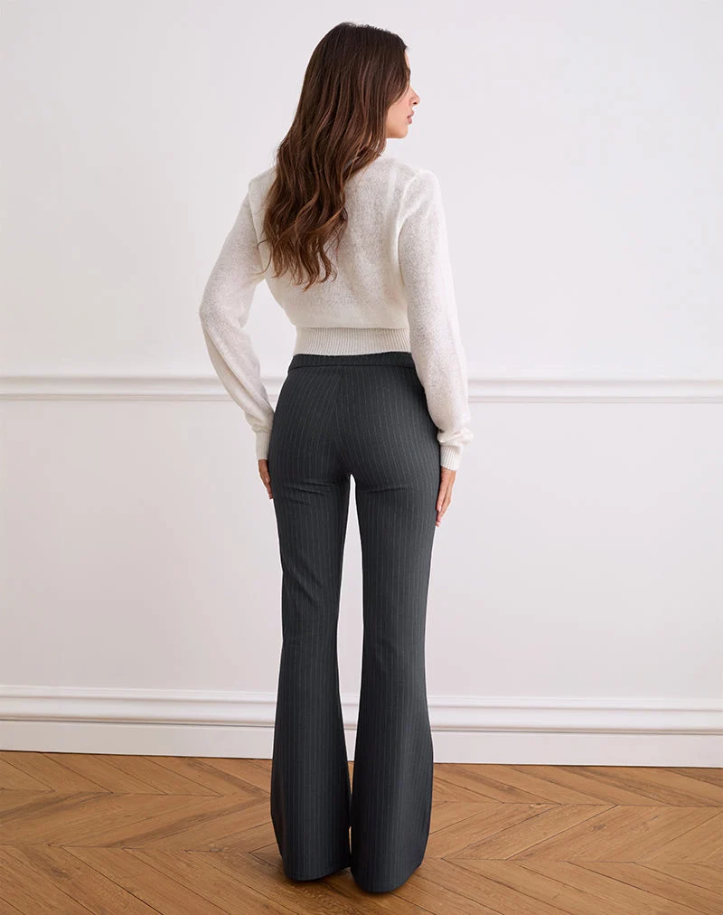 Malvinas Hose in Tailoring Grau Gestreift