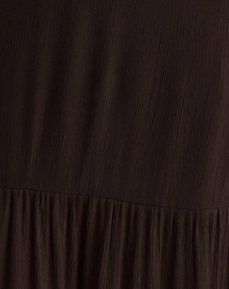 Jenesis Maxikleid in Crinkle Bitter Chocolate