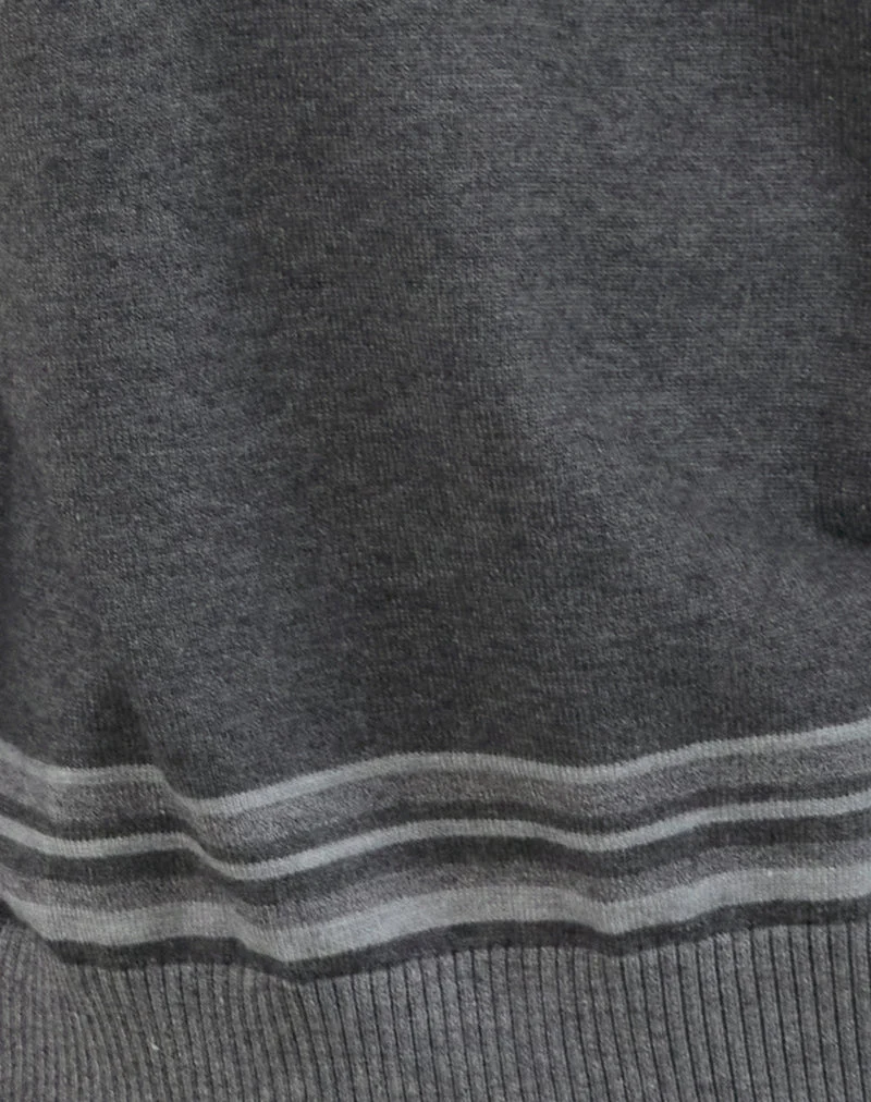 Yarnia Slouchy V-Ausschnitt Pullover in Anthrazit