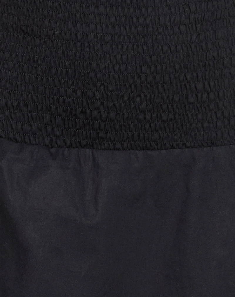 Hevosia gerafftes Minikleid in Schwarz