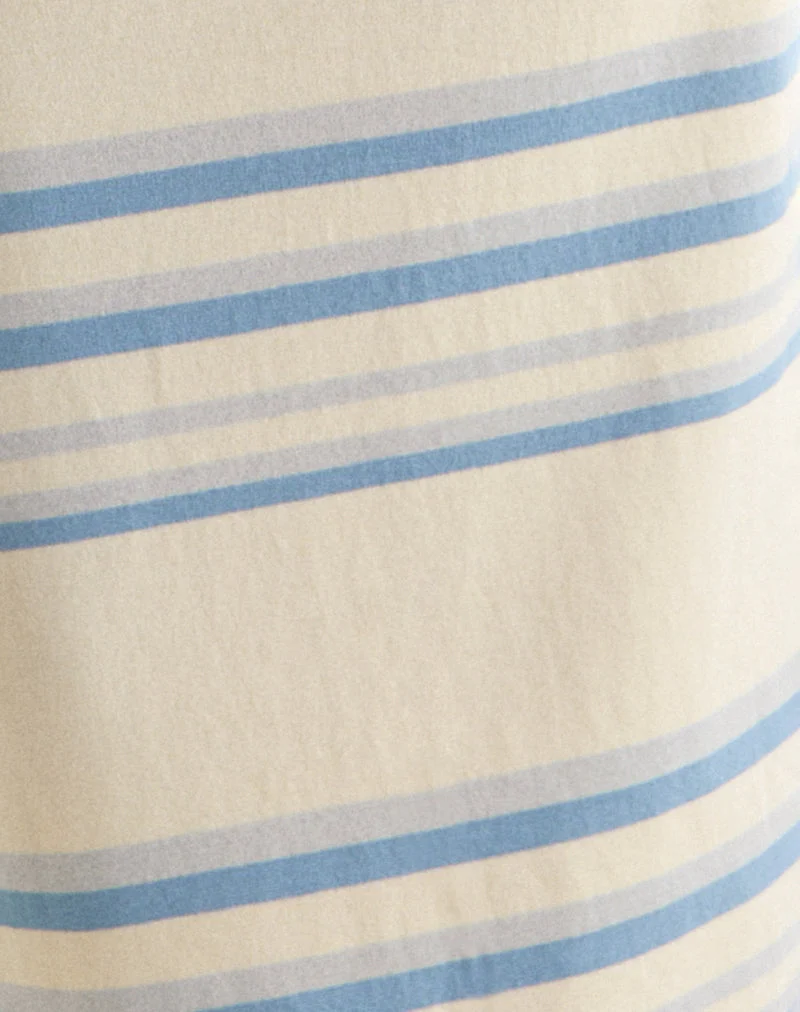 Amalia Midirock in Creme mit blauen und grauen Streifen