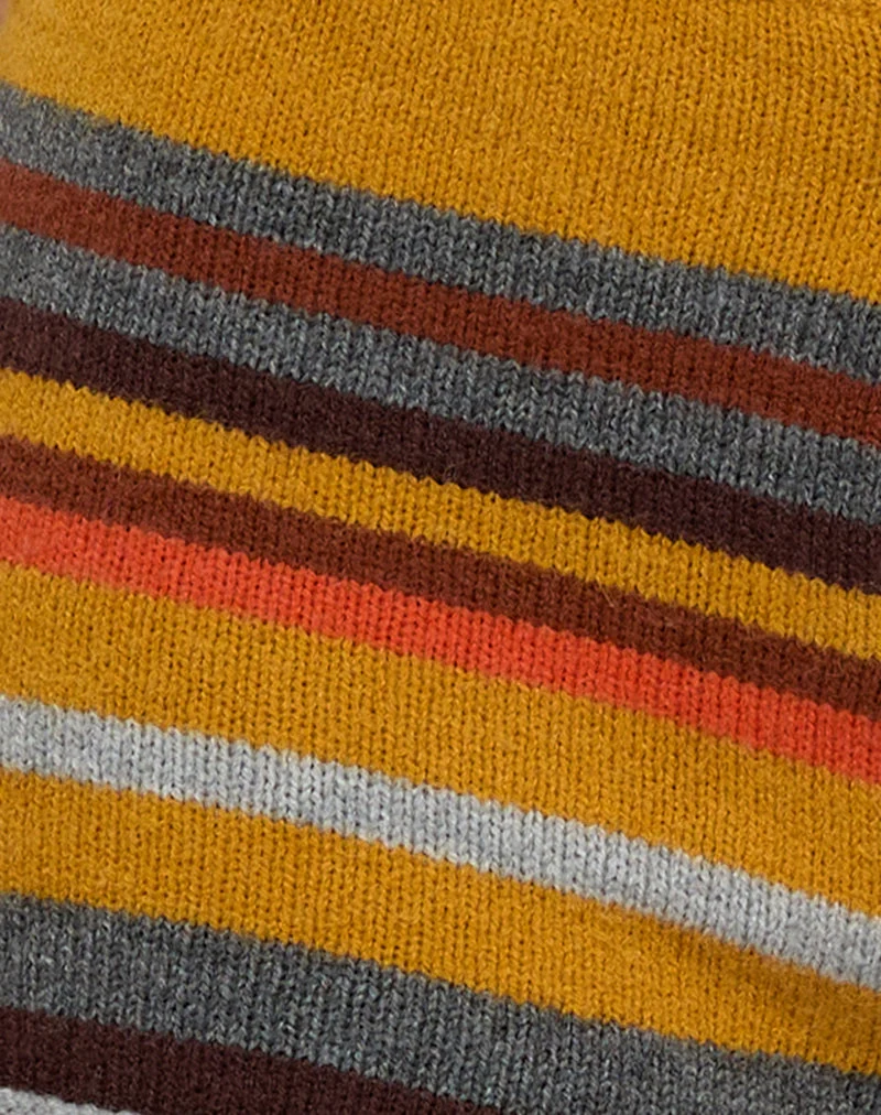 Nikaya Knit Shorts in Multi Stripe Sunset