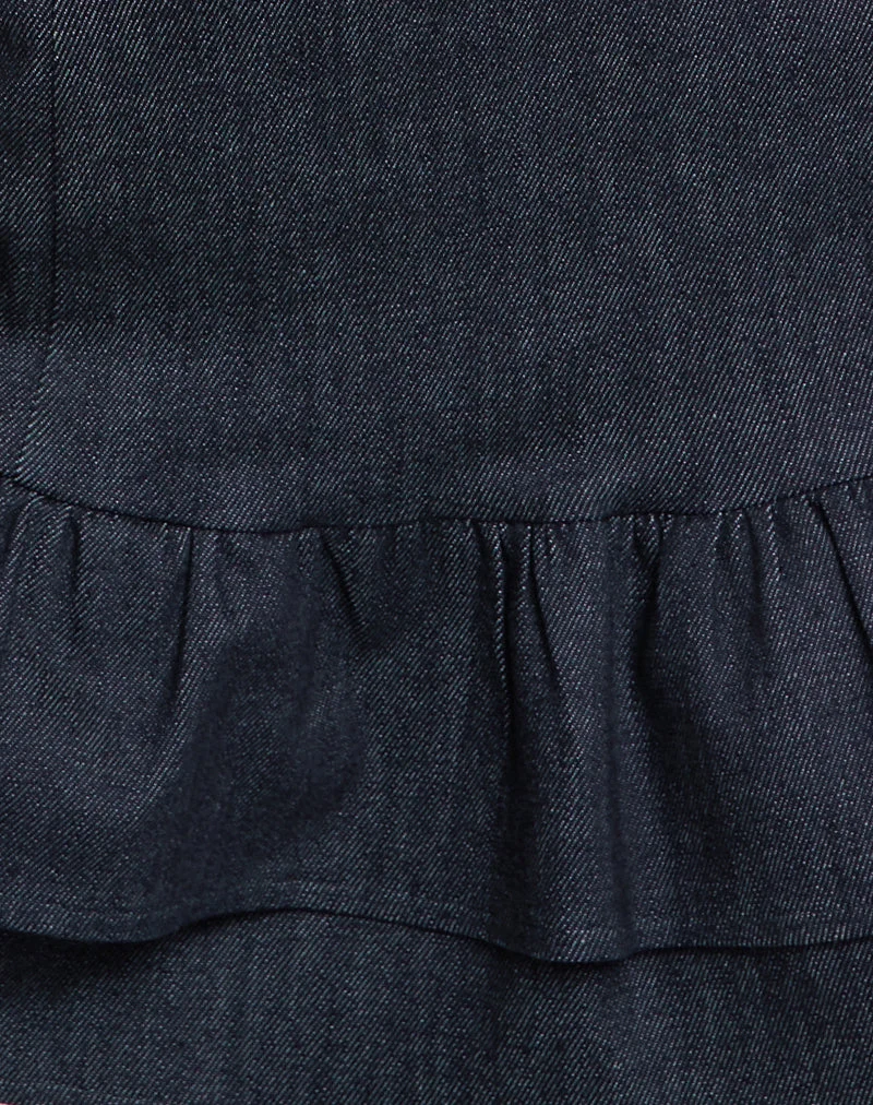 Luminis Minikleid aus dunklem Denim Indigo