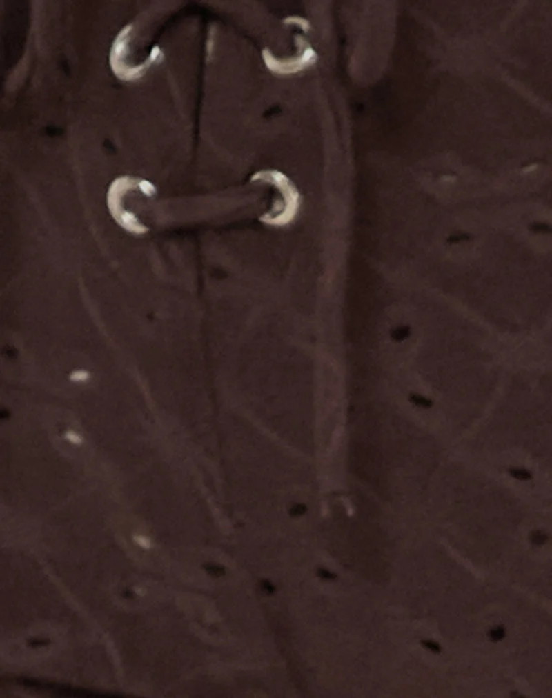 Dan Tie Front Schlaghose in Broderie Braun