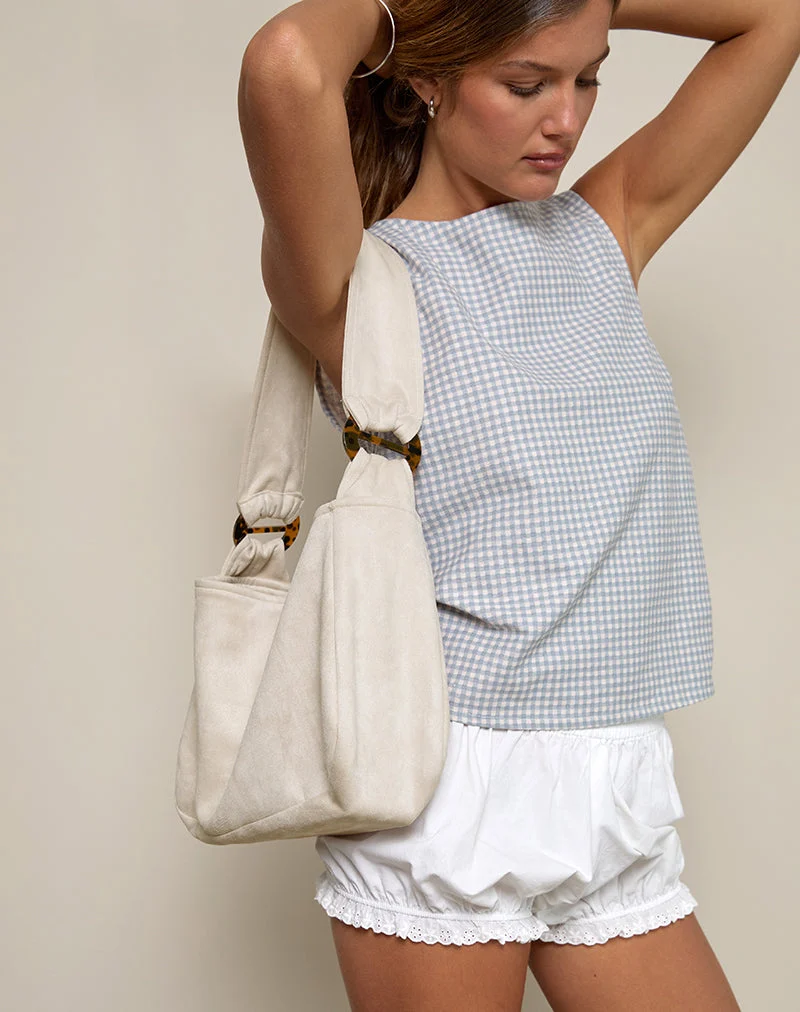Tetira Tasche mit doppelter Schildpattschnalle in Creme