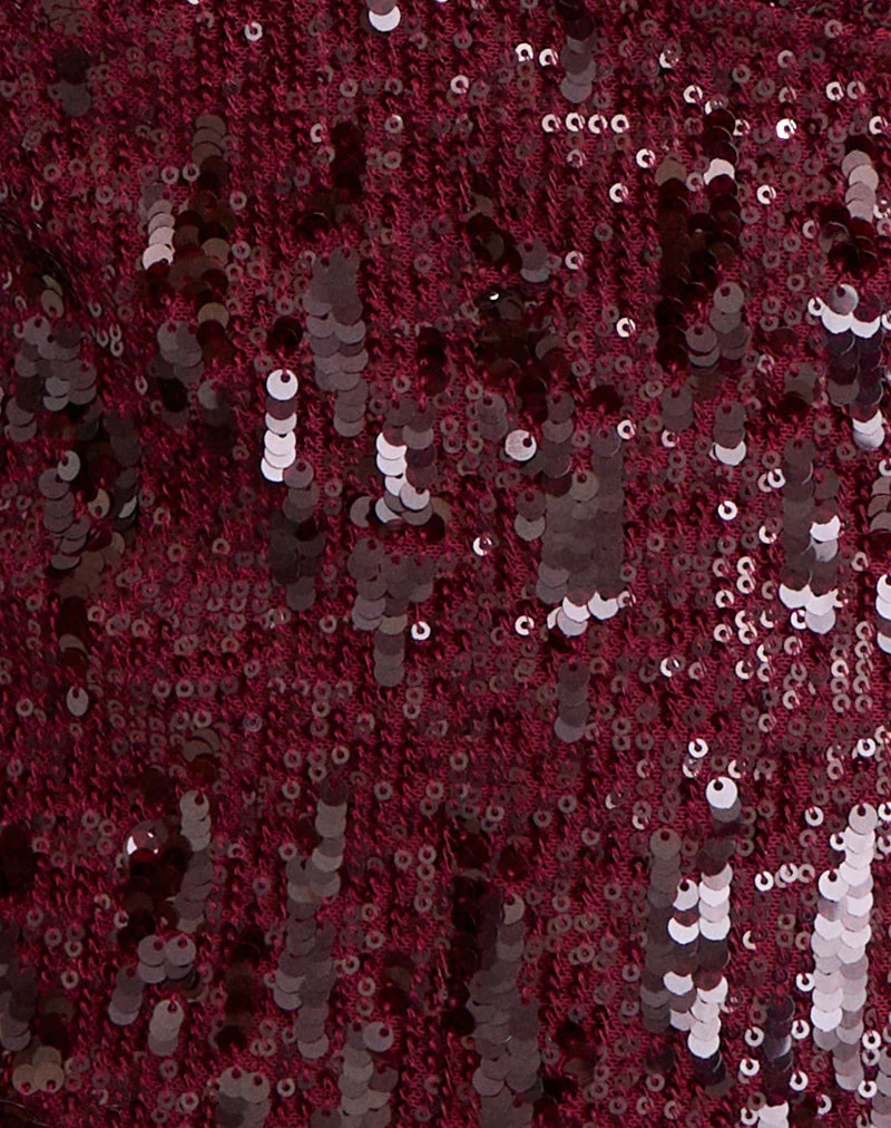 Cosio Neckholder-Top in Mix Pailletten Rot