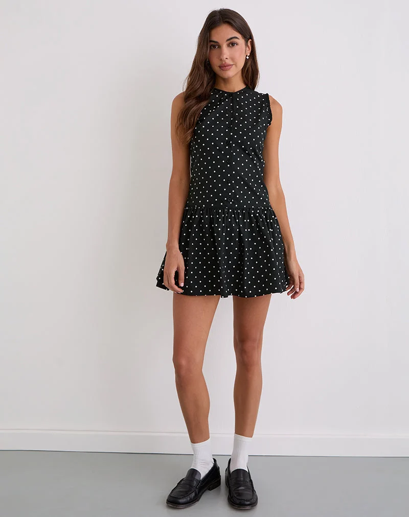 Yadara Minikleid in Polka Schwarz