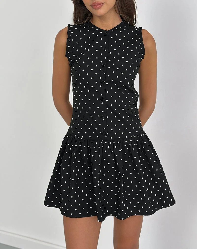 Yadara Minikleid in Polka Schwarz