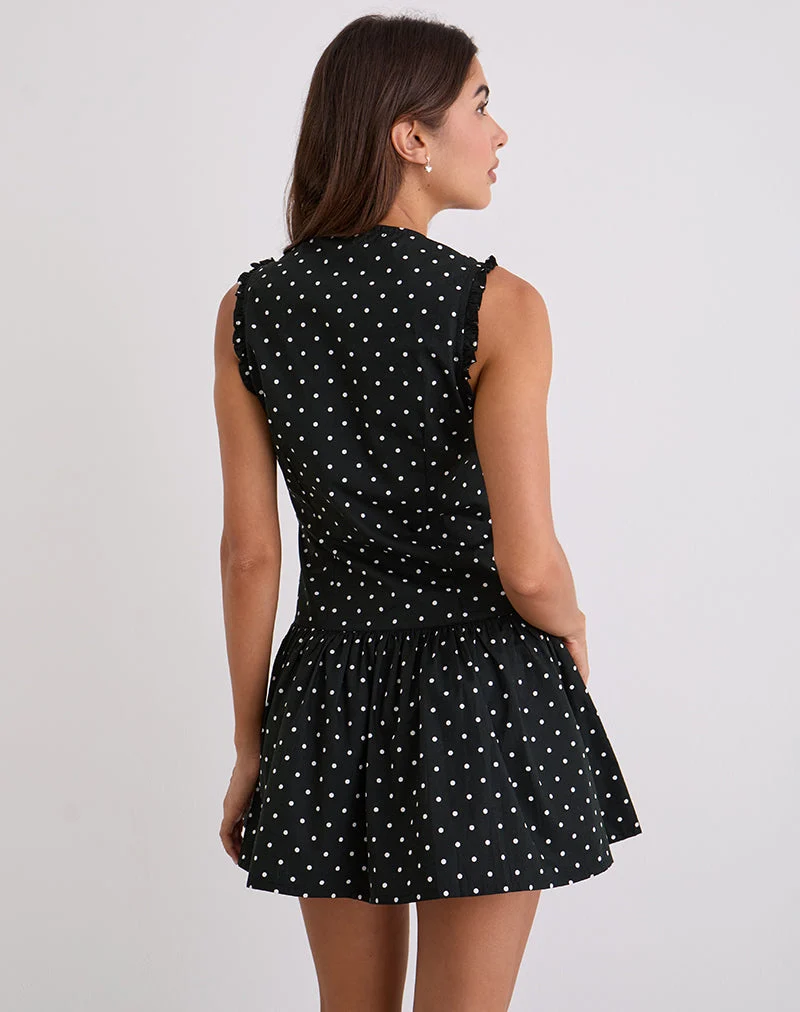 Yadara Minikleid in Polka Schwarz