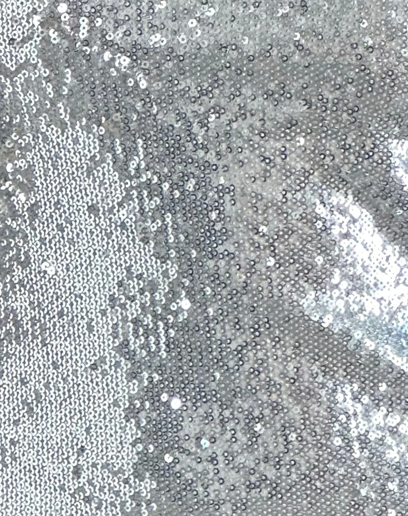 Kosile Cami Top in Mini Pailletten Silber Chrom