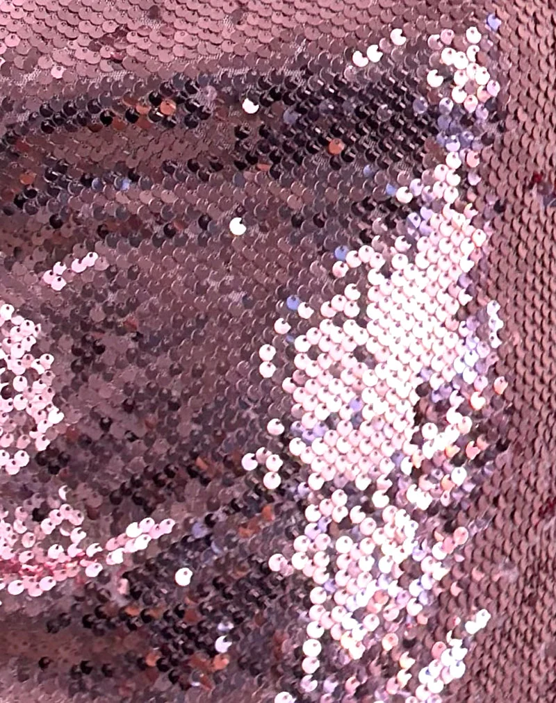 Damske Vest Top in Rosa Pailletten